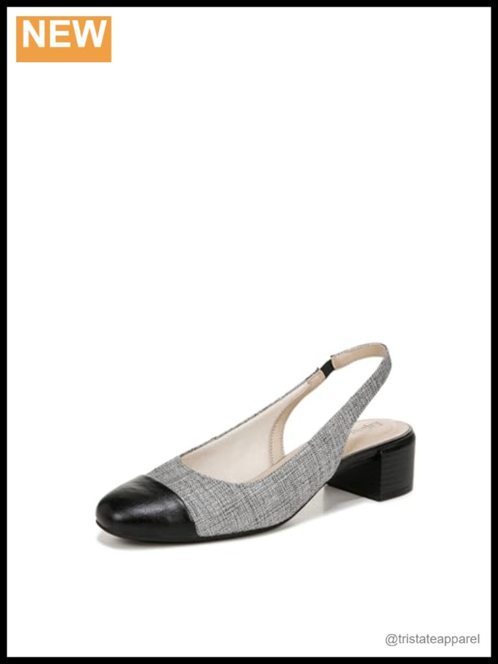Women's block heel slingback pump with cushioned insole